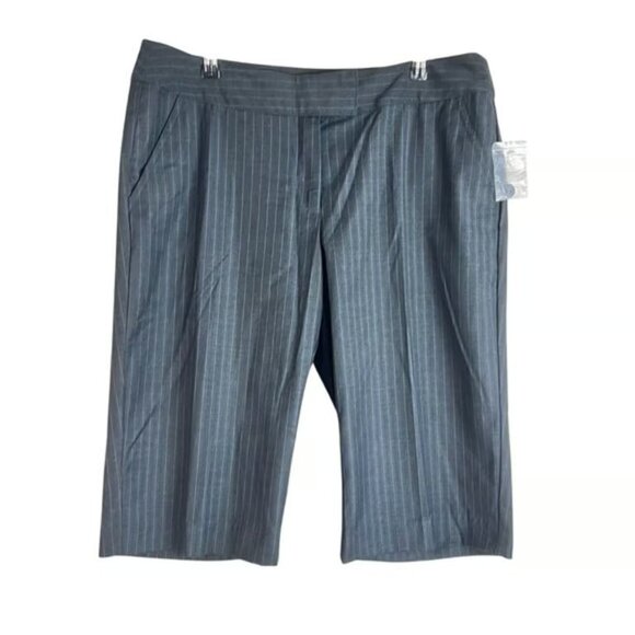 Mixit Pinstriped Cropped Trousers | Women's Size 12 Chic Suiting Office Academia - Picture 1 of 4